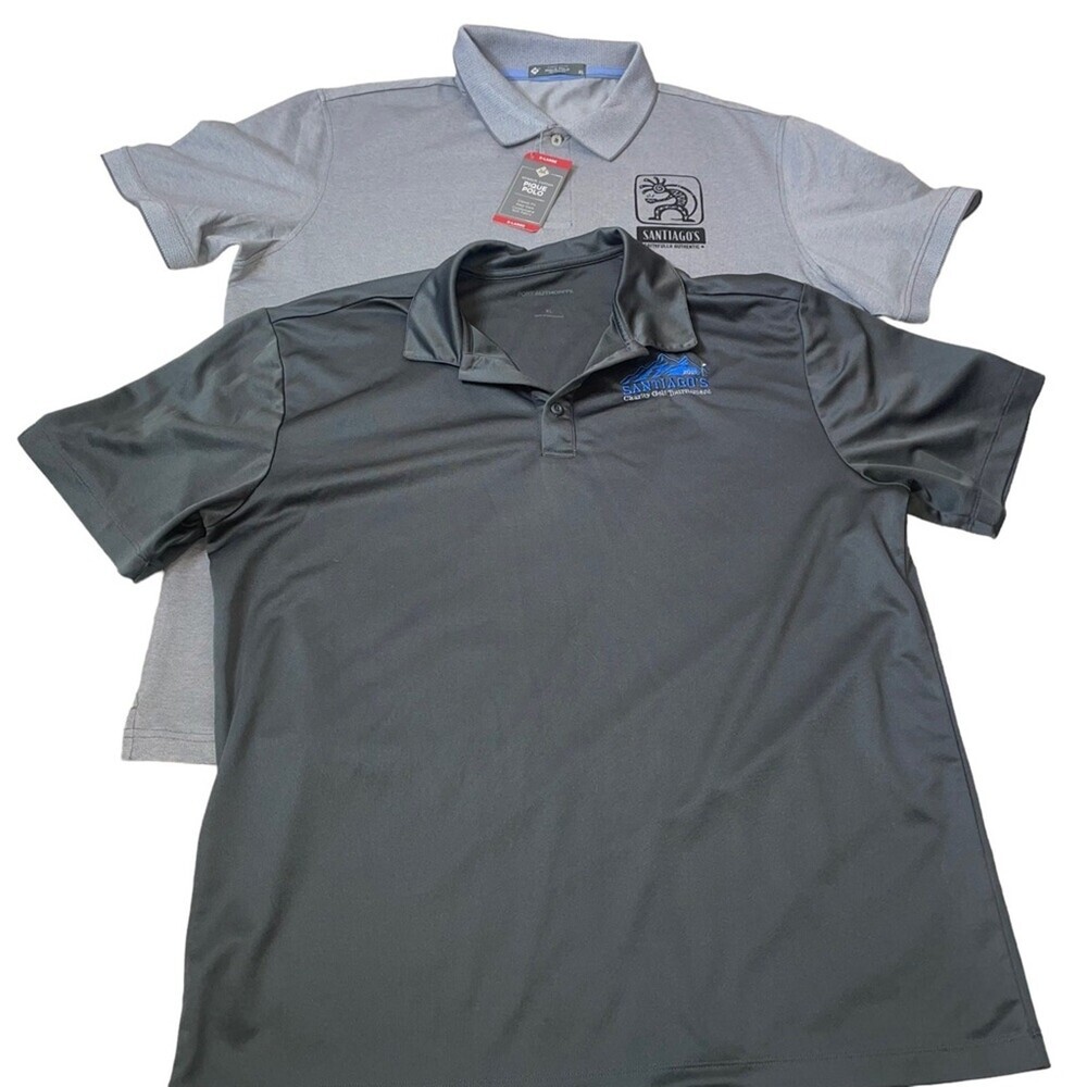 Set of two Santiago's men's Golf shirt one is NWT polo in gray SZ XL